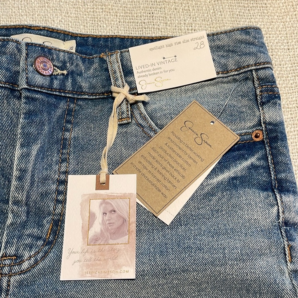 Jessica Simpson Lived Vintage. Spotlight high rise slim straight- 28, 29, 30, 31 - Picture 3 of 13
